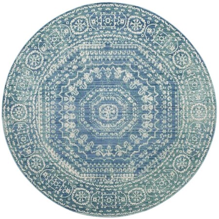 Safavieh Valencia Power Loomed Round Rugs Blue & Multi Color - 6 ft. 7 in. x 6 ft. 7 in. VAL205R-7R